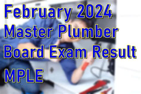 February 2024 Master Plumber Licensure Exam Result (MPLE).